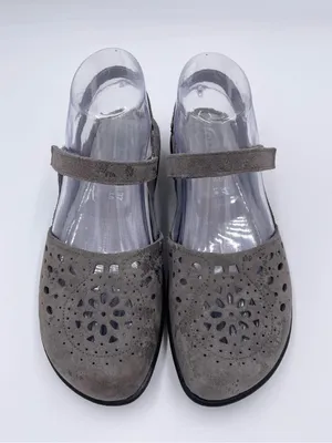 Naot Arataki Perforated Leather Slingback Mary Jane Flat Size 37 / 6 Grey Marble thumbnail 3