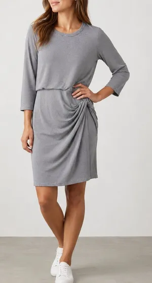 Anthropologie Amadi Striped Jersey Knit Side Knot Dress thumbnail 1