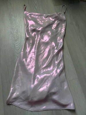 Zara Pink Satin Cowl Neck Mini Slip Dress thumbnail 2