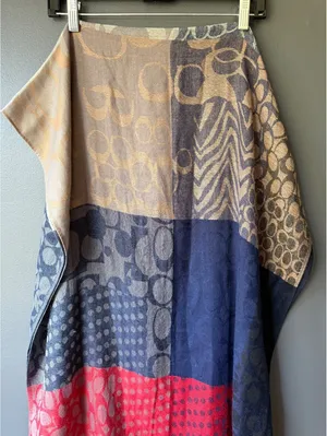 Colorful Patterned Pashmina with Fringe Detailing thumbnail 3