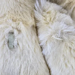 Incognita Cream Faux Fur Jacket Small Modacrylic Plush Glam Winter Coat thumbnail 9
