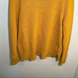 Old Navy Women's Size Large Hi Emotion‎ Pullover Sweater Mustard Yellow Crewneck thumbnail 4