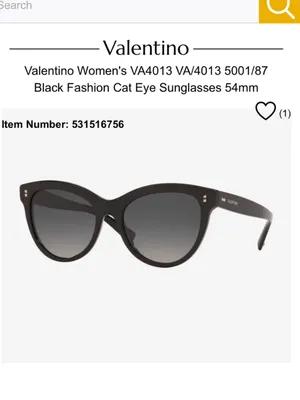 Valentino Women's VA4013 VA/4013 5001/87 Black Fashion Cat Eye Sunglasses 54mm thumbnail 2