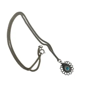 Filigree flower vintage pendant necklace thumbnail 8