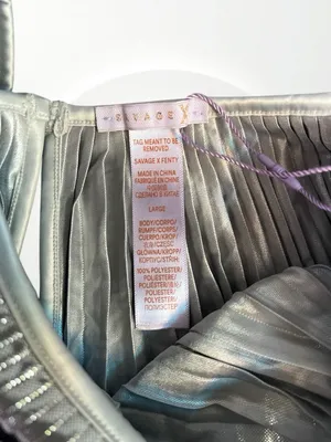 Savage X Fenty Silver Metallic PLEATED LAMÉ SHORT thumbnail 10