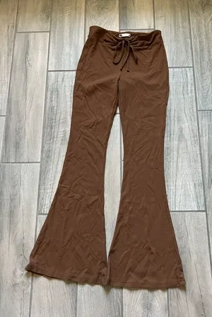 SO Women's Brown Flare Drawstring Pants thumbnail 1