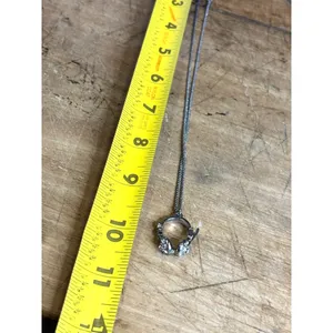 HEADPHONES pendant silver Necklace With Rhinestone-Accented Pendant On Fine Chai thumbnail 7