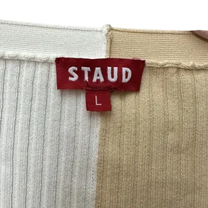 STAUD‎ Cargo Colorblock Rib Knit Cardigan Size Large Long Sleeve Stretch thumbnail 5