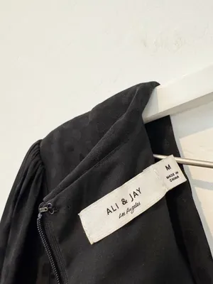 Ali‎ Jay Jumpsuit Size Medium Black Polka Dot Long Sleeve Pocket Mob Wife Retro thumbnail 9