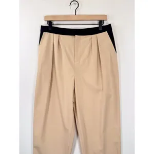 Alice + Olivia Womens Pants Beige Roy Tapered High Rise Pleated Trousers Size 12 thumbnail 6
