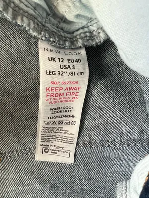 New Look Brooke Flare Leg Cut Off Hem Dark Wash Jeans Size 8 thumbnail 4