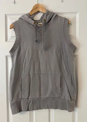 Free People Sleeveless Hooded Pullover in Gray thumbnail 1