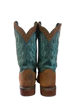 Laredo Women's Faye Broad Square Toe Leather Boots Womens Size 7.5 thumbnail 8