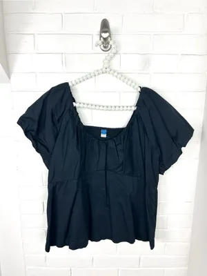 Old Navy Black Cotton Top Size XL thumbnail 2