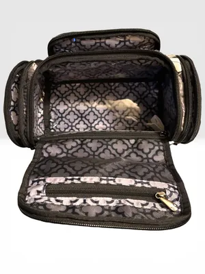 Lug Trolley Cosmetic Case Tropical Multi Palm Leaves Floral Makeup Bag thumbnail 5