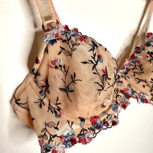 Sofia Intimates by Sofia Vergara Floral Embroidered Balconette Bra Size 34B New Tan thumbnail 3