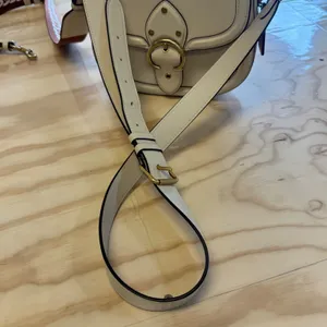 Coach Beat Saddle Bag Crossbody Ivory Leather 2 Straps Original & Guitar thumbnail 7