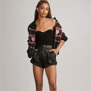 PILCRO For ANTHROPOLOGIE Peace Love‎ Icon Zip Front Sweater Small Chunky Knit thumbnail 10