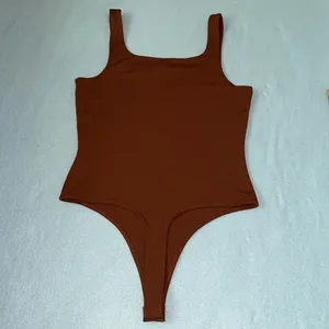 BANANA REPUBLIC tank top bodysuit thong snap style rich dark brown NEW size S thumbnail 4