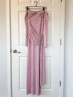 Meshki Ingrid Metallic Knit Maxi Dress in Baby Pink NWT thumbnail 4