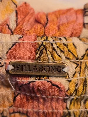 Billabong Peach-Pink Floral Off-Shoulder Mini Dress Medium thumbnail 5