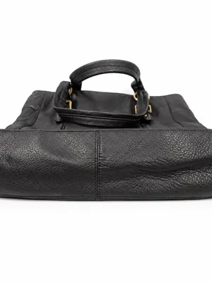 Vince Camuto Large Soft Leather Black Tote Bag Buckle Purse GREAT For Laptop thumbnail 5