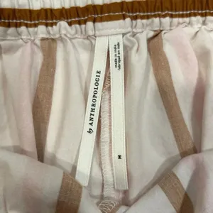 Anthropologie Striped Pull On Shorts Medium Pink Brown Casual Summer Shorts thumbnail 5