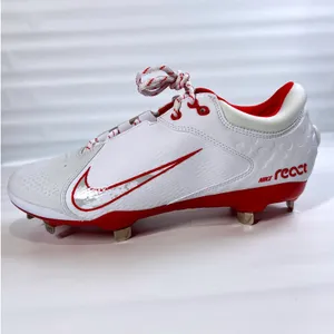 Nike Hyperdiamond 4 Elite Softball Cleats White Red 9.5 Metal Spikes‎ FZ0923-104 thumbnail 2