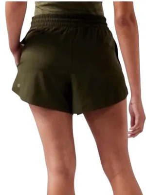 Athleta Crossroads Running Short in Olive Green Size S thumbnail 4