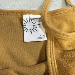 OFFLINE By Aerie Summer Lights Terry Cloth Jumpsuit Wide Leg M Tan Cotton Blend thumbnail 3