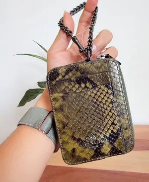 NWT Coach Snake Print Zip‎ Card Case thumbnail 1