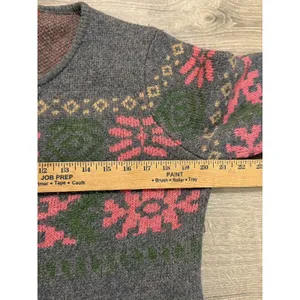 SUNDANCE L wool Blend‎ Cardigan Zip Front Gray Pink Round Neck thumbnail 6