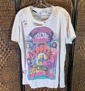 Retro Led Zepplin Distressed T-Shirt Size XL Gildan thumbnail 1