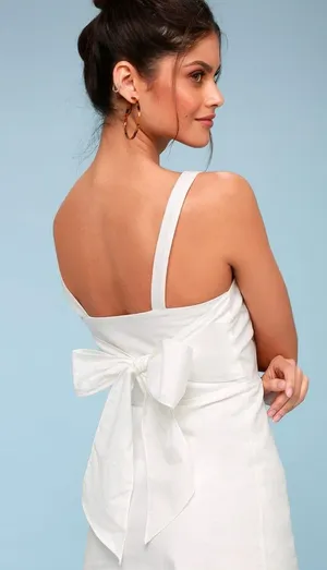 Lulus NWT  Louetta White Button-Down Mini Dress -L thumbnail 4