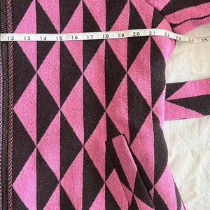 Anthropologie Beatrice B Wool Topcoat Belted Retro‎ Geometric Print Sz XS thumbnail 8