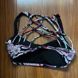 Lululemon Free to Be Wild Floral Strappy Sports Bra thumbnail 1
