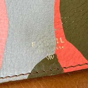 Fossil Tan Orange Leather Tri Fold Wallet Women’s Accessories Abstract Spring thumbnail 10