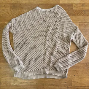Free People Neutral Chunky Open Knit Fisherman Slouchy Coastal Preppy Sweater S thumbnail 3