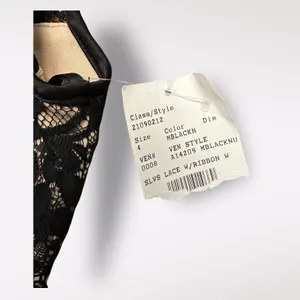 Betsy‎ and Adam Black Floral Lace NWT Cocktail Party Mini Dress Size 4 thumbnail 3