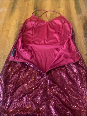 SHEIN Red Sequin Mini Dress Size L thumbnail 7
