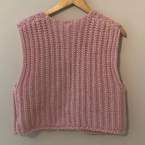 Trendy Chunky Knit Sweater Vest Pink thumbnail 3