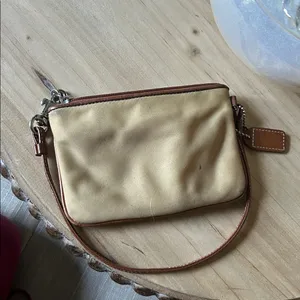 Coach Classic Nylon Tan/ Brown Wristlet Mini Purse thumbnail 7