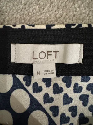 LOFT Black and White Polka Dot A-Line Skirt thumbnail 3