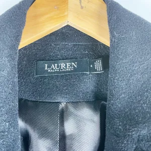 LAUREN Ralph Lauren Women's Wool Cashmere Felt Blend Pea Coat Jacket Black 4 thumbnail 2