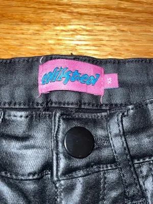Edikted black flared faux leather jeans  thumbnail 2