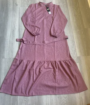 Ilmek Long Pink Dress, Size 42, NWT — Elegant, Long-Sleeve, with Belt thumbnail 1