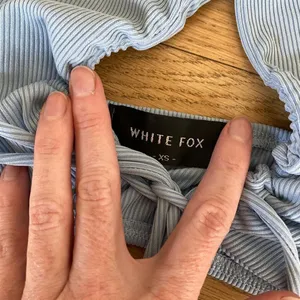 White Fox Boutique Runway Ready Halter Neck Open Back Top in Blue thumbnail 3