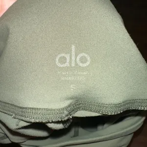 ALO Yoga Moto Leggings‎ Olive Green Ribbed Panels High Waist Athletic Womens thumbnail 3