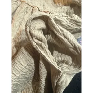 Free People Textured Gauze Babydoll Tunic Top‎ Beige XS Smocked Button Back thumbnail 4