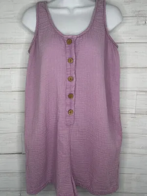 Faherty Dream Cotton Gauze Jamesport Romper In Nirvana Size Small Purple thumbnail 2
